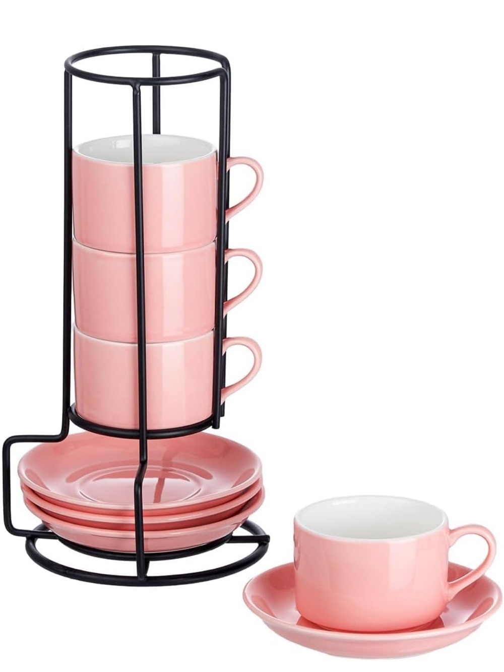 Espresso Cup and Saucer Set With Stand